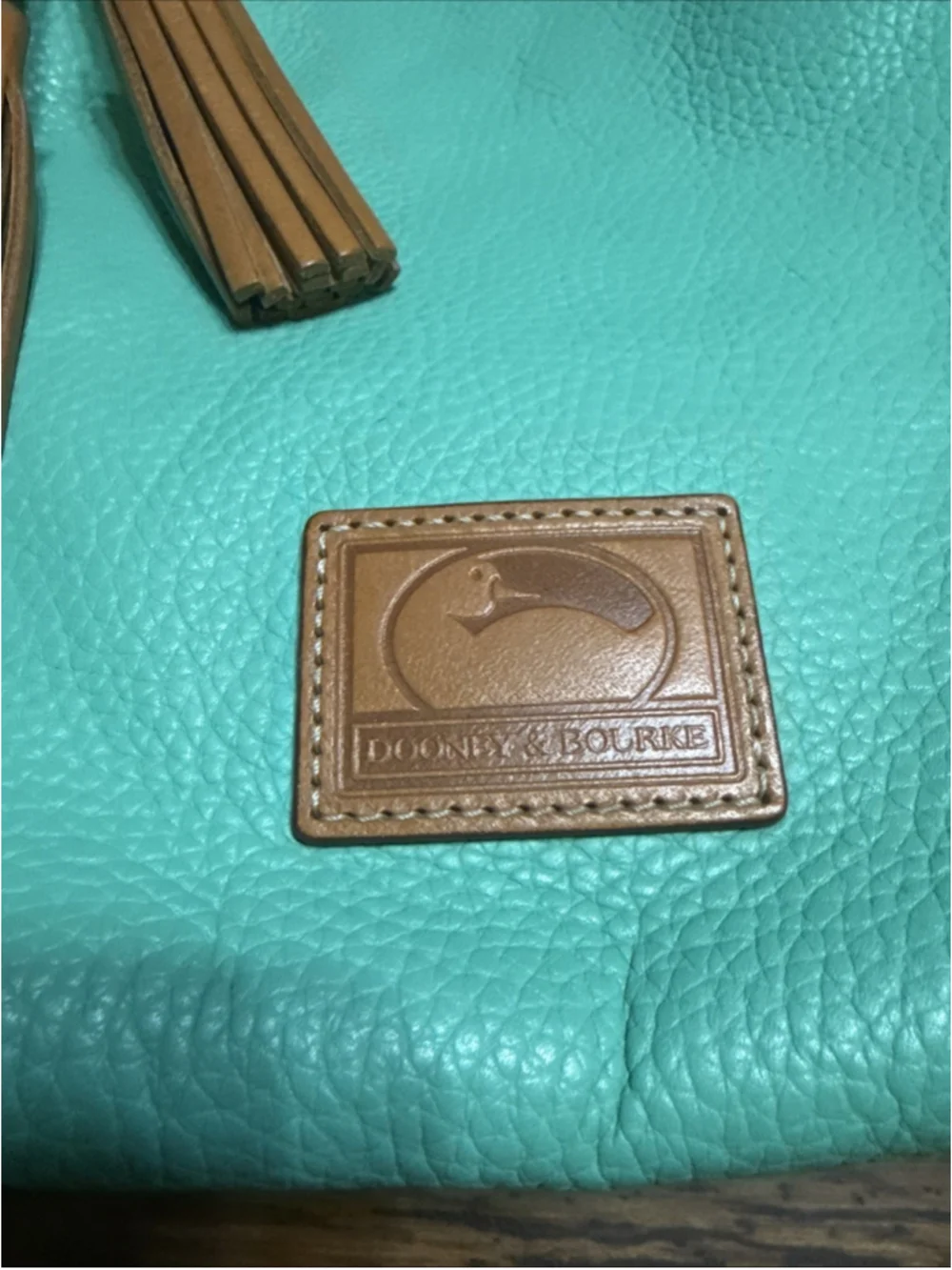 Dooney & Bourke Pebble Grain Paige Sac Hobo Bag in Carribean Green